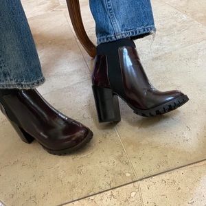 Dark vampy burgundy chunky Steve Madden heels